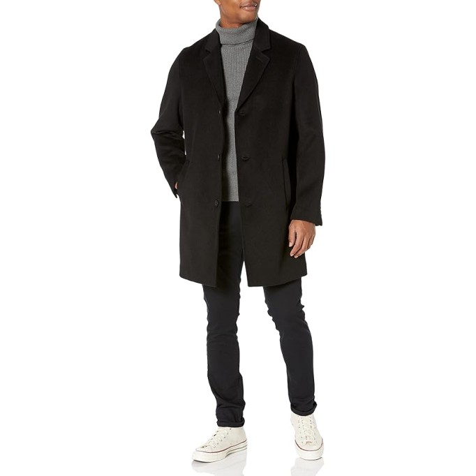mens Wool Plus Topper Button Front Coat